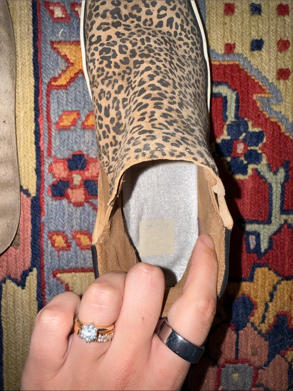 Dolce Vita Leopard-Print Slip-On Sneakers with Black Heel Accent